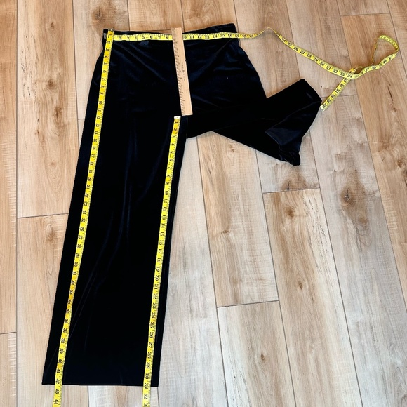 Alex Evenings Women's Black Velvet Flowy Pull On Pants Elastic Waist Size XL - Picture 4 of 14
